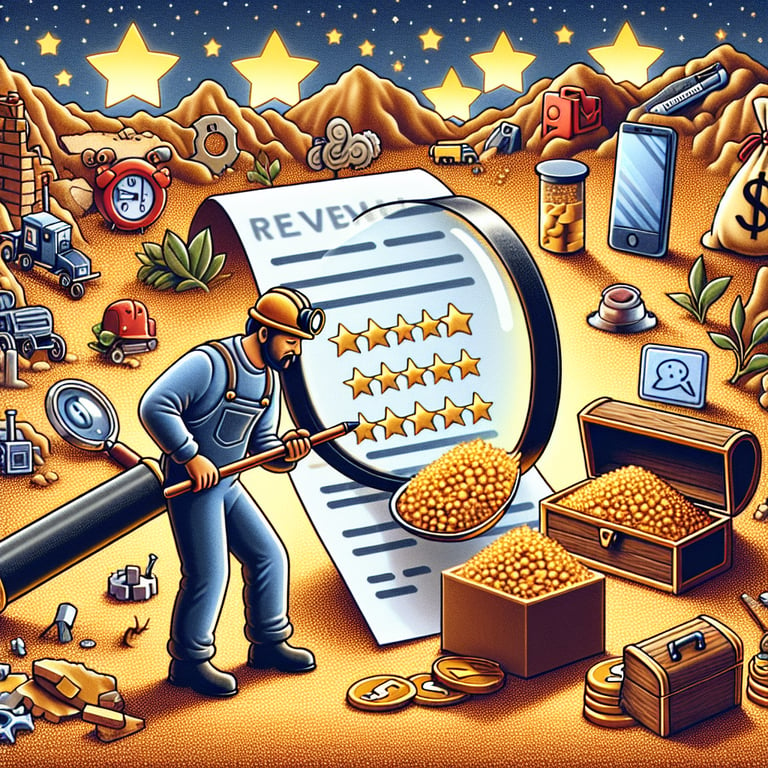 Illustration depicting the process of unearthing relevant topics in Product Review survey questions.