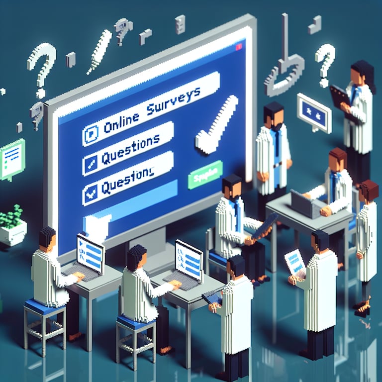 Artistic 3D voxel depiction of physician HIM department feedback