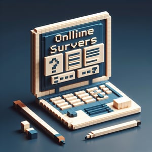 3D voxel art depicting online survey process, emphasizing internal customer satisfaction.