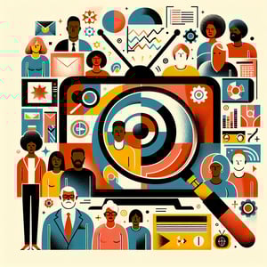 Illustration of key TV Viewing survey questions unlocking viewer insights.