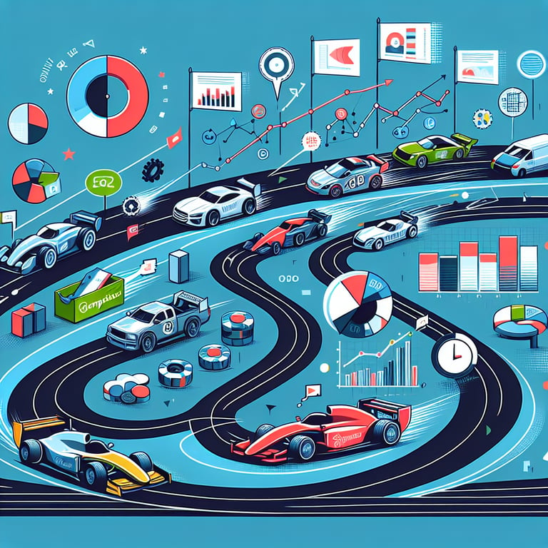 Graphical representation of Competitor Analysis survey questions for modern business strategies.