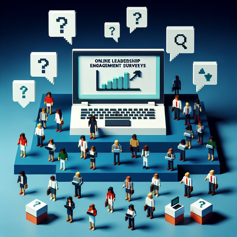 Artistic 3d voxel symbolizing leadership engagement survey analytics