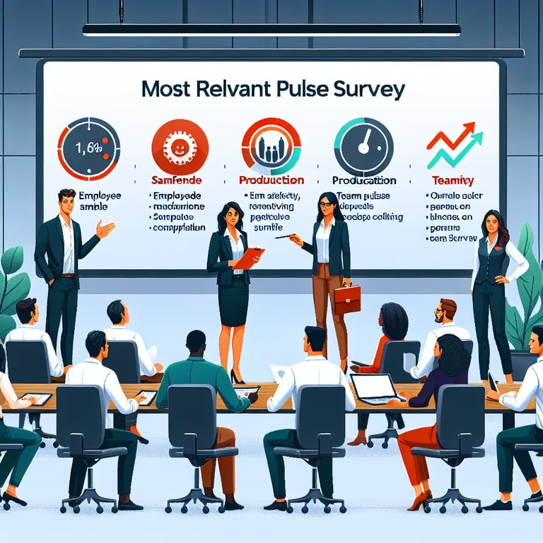 Illustration highlighting relevant topics for Team Pulse survey questions