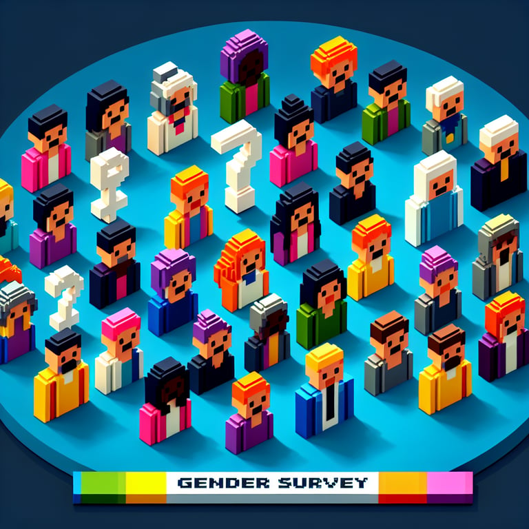 Illustration highlighting potential biases in Gender Survey survey questions promoting equality.