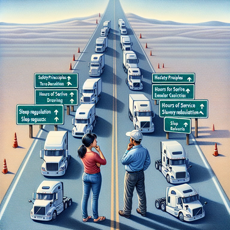 Illustration depicting essential topics for Truck Driver survey questions.