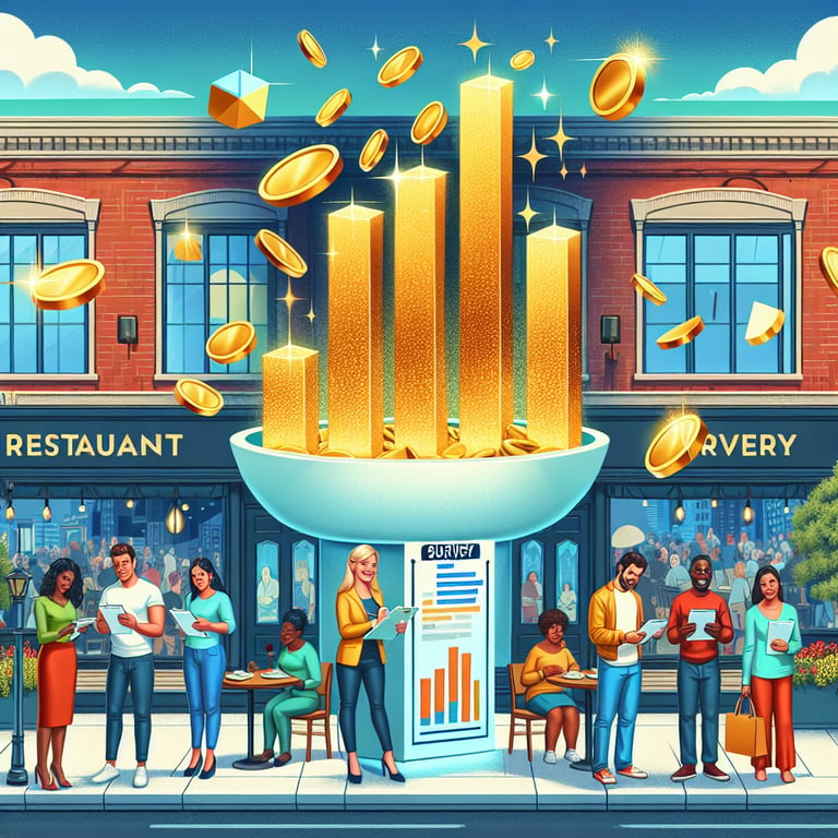 Illustration of turning Restaurant Marketing survey questions responses into gold.