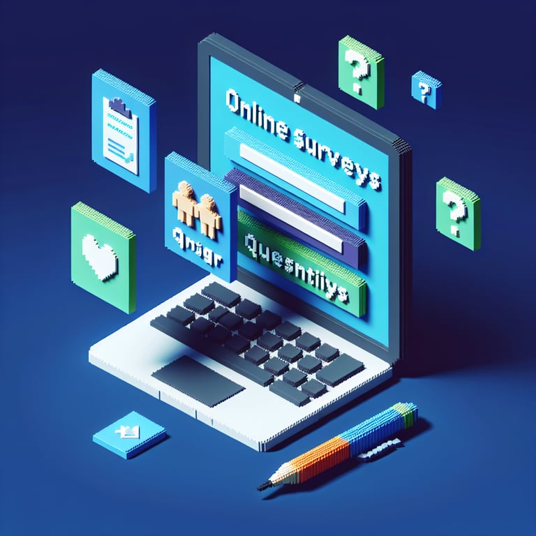 Creative 3D voxel philanthropy survey concept