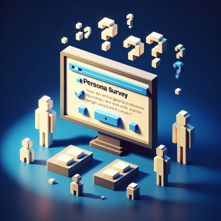 Artistic 3D voxel showcasing persona insight gathering modules