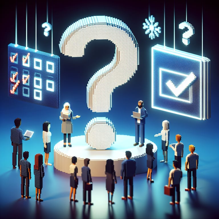 Artistic 3D voxel showcasing an interactive online harassment survey