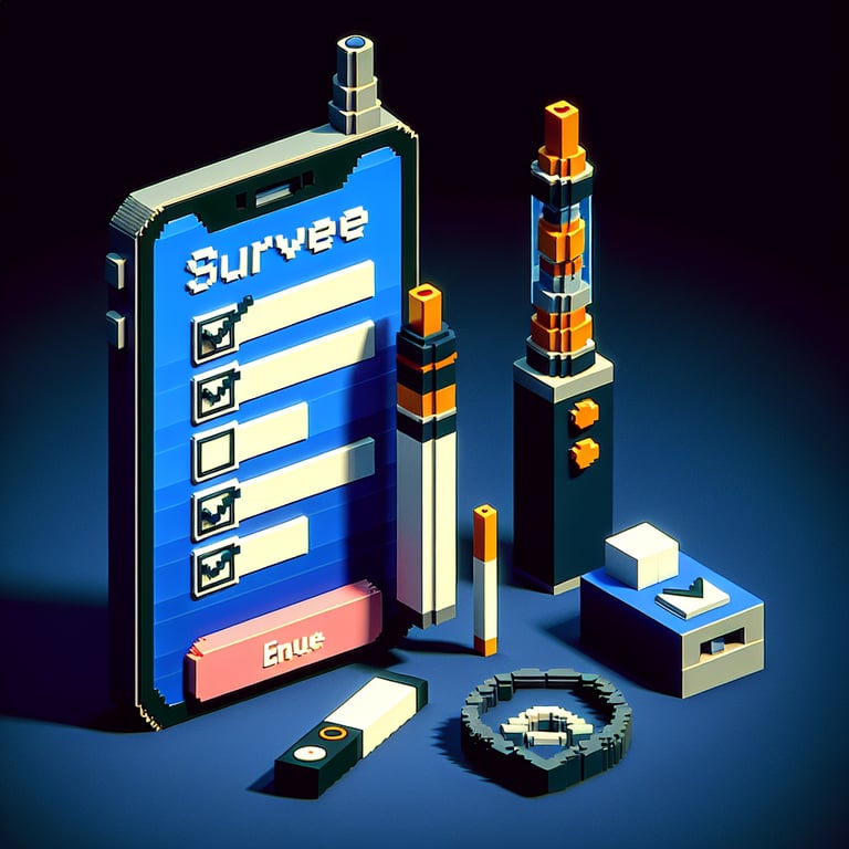 3D voxel art depicting vaping questionnaire insights
