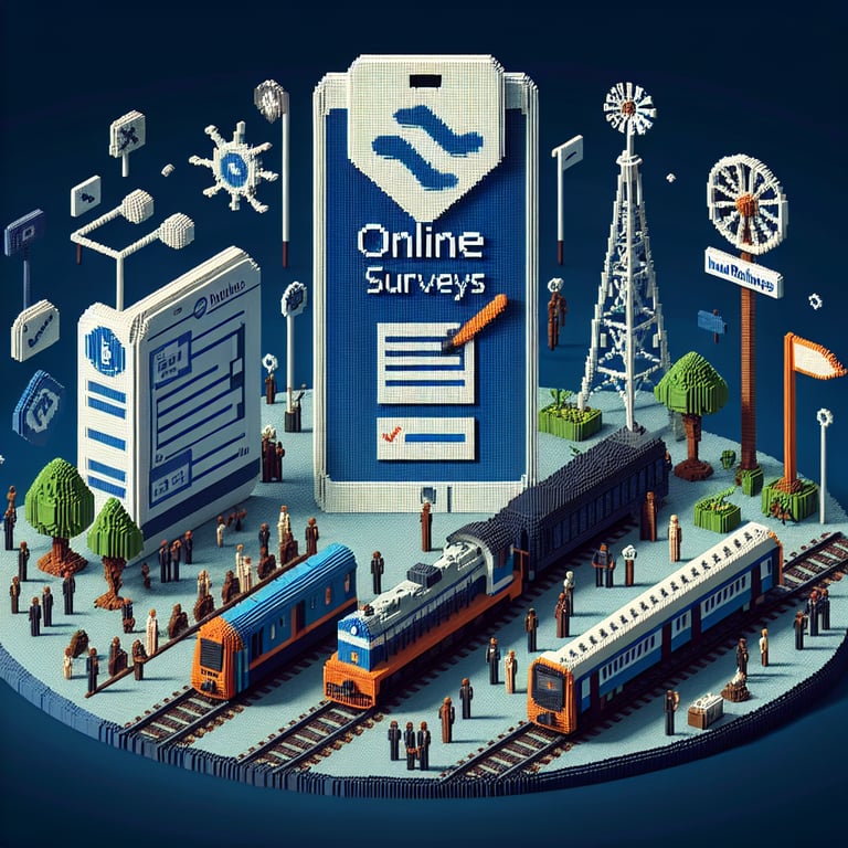 Artistic 3D voxel interpretation of Indian railway survey feedback