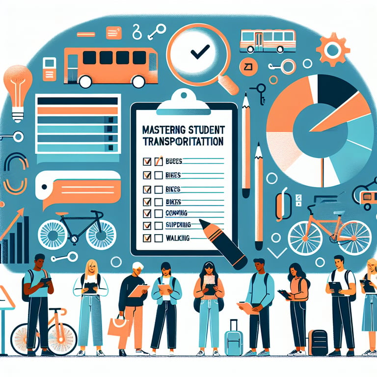 Illustration highlighting key queries and expected outcomes in Student Transportation survey questions.