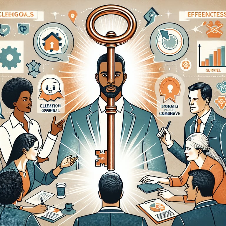 Illustration highlighting key questions for assessing Team Meeting Effectiveness survey results.