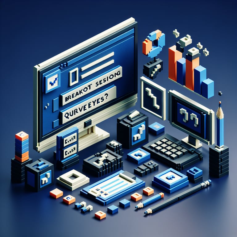 3D voxel art illustrating interactive breakout session poll results