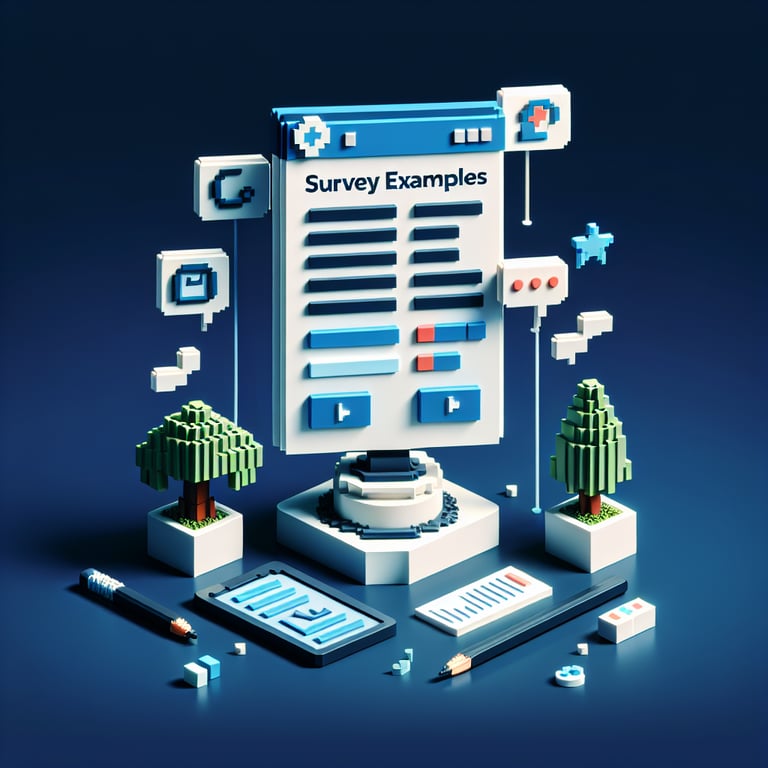 Artistic 3D voxel of feedback survey question design
