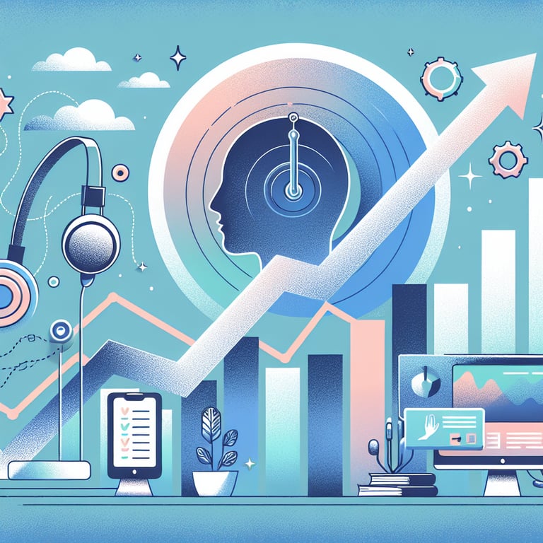 Graphical illustration showing trends in IT Help Desk survey questions