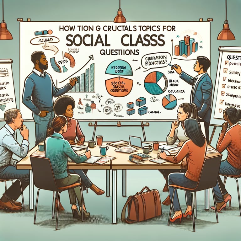 Illustration highlighting pertinent topics for Social Class survey questions.