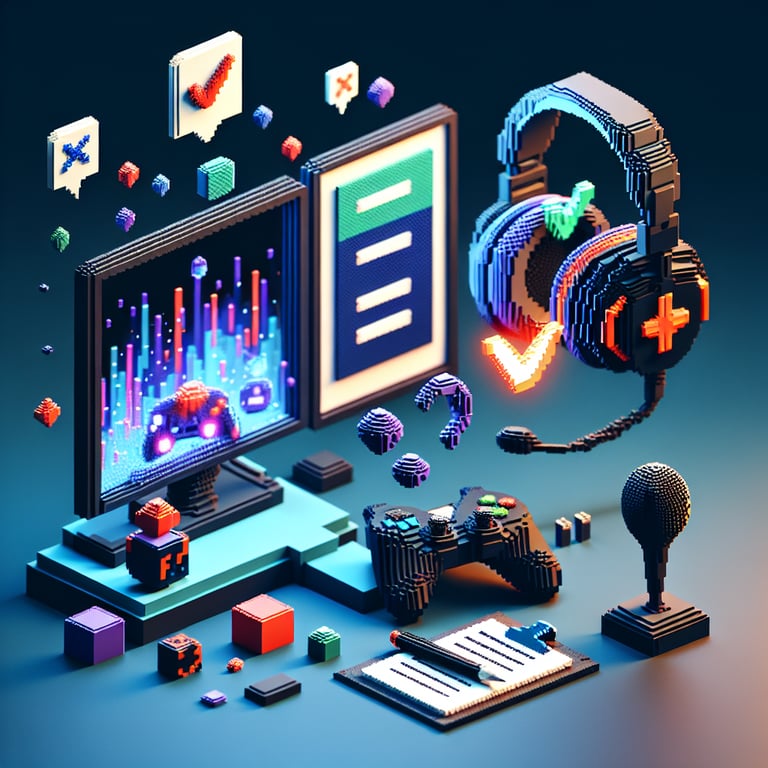 Creative 3D voxel illustrating esports audience survey