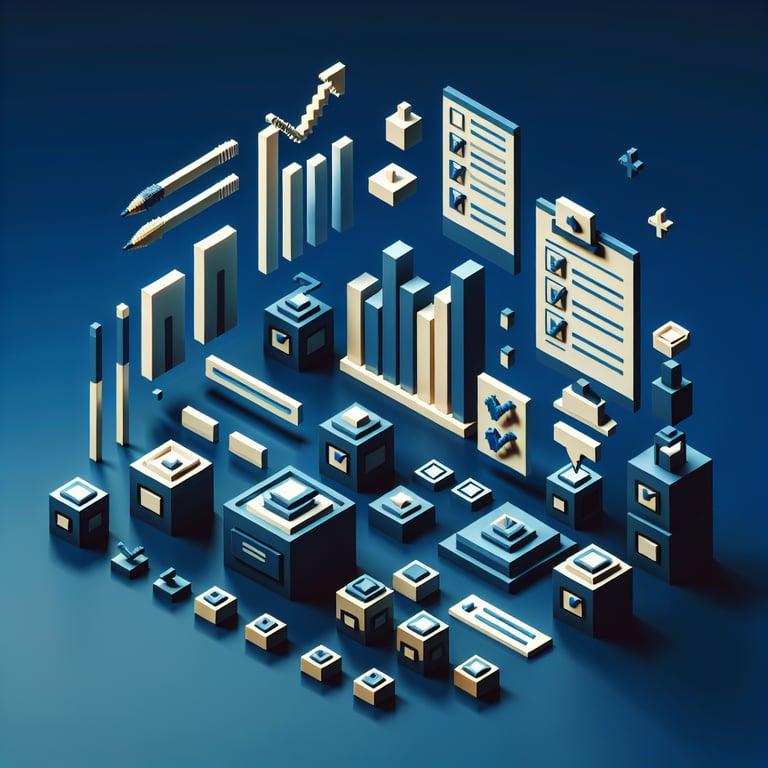 Artistic 3D voxel illustrating brand feedback survey