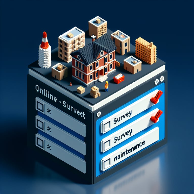 Artistic 3D voxel of building maintenance survey interface