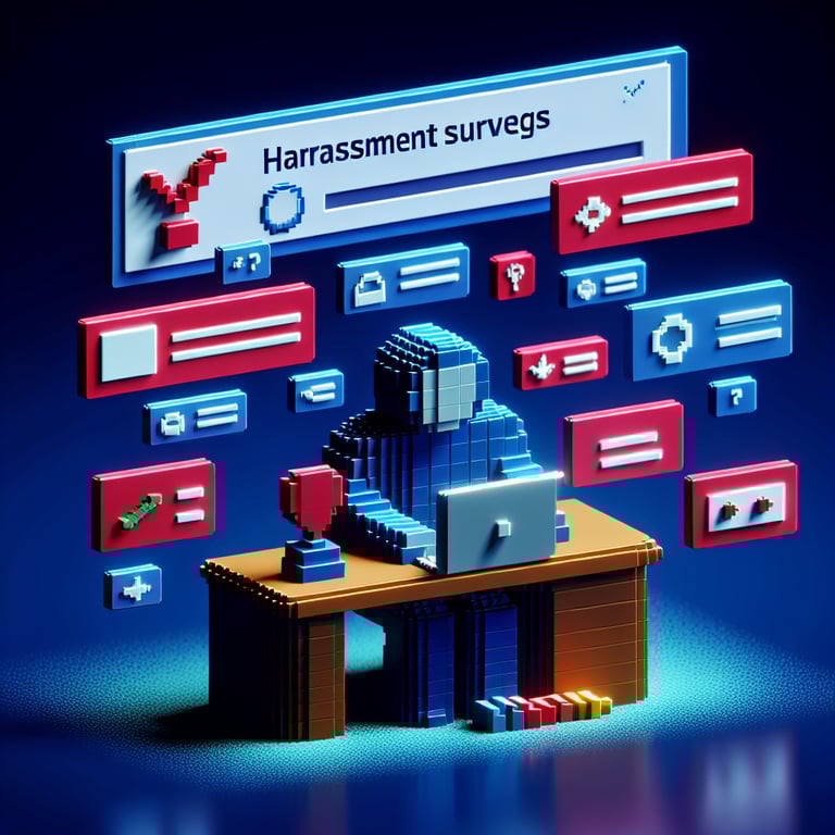 Creative 3D voxel of sexual misconduct poll prototype