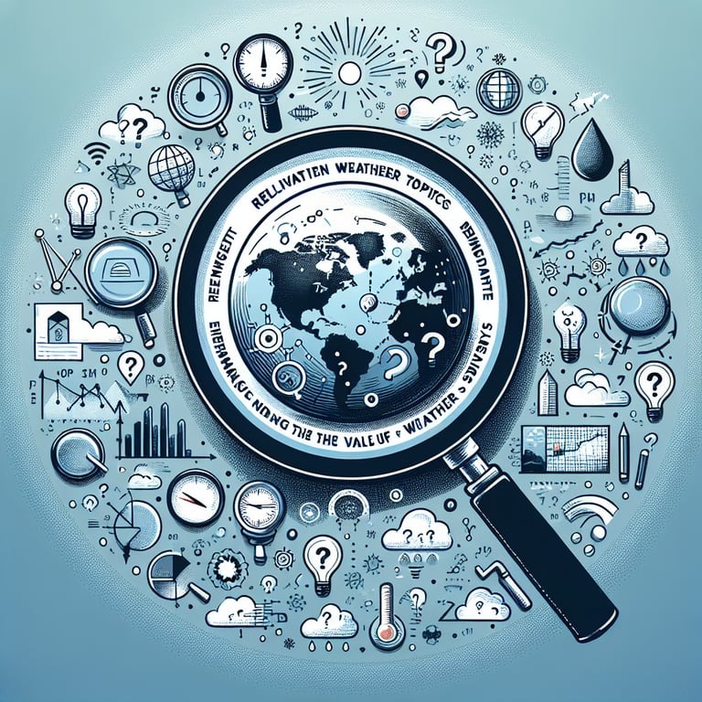 Illustration of relevant weather topics enhancing the value of weather survey questions.