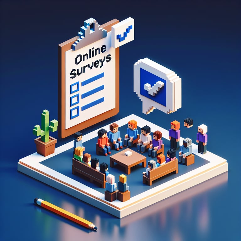Artistic 3D voxel illustrating friend insight poll design