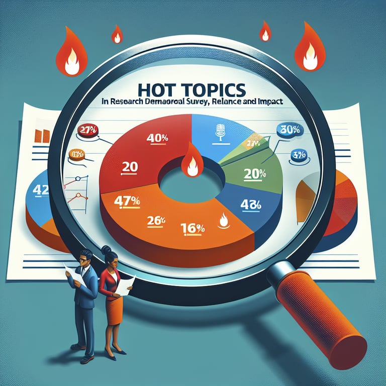 Illustration highlighting hot topics in Research Demographic survey questions and their relevance and impact.