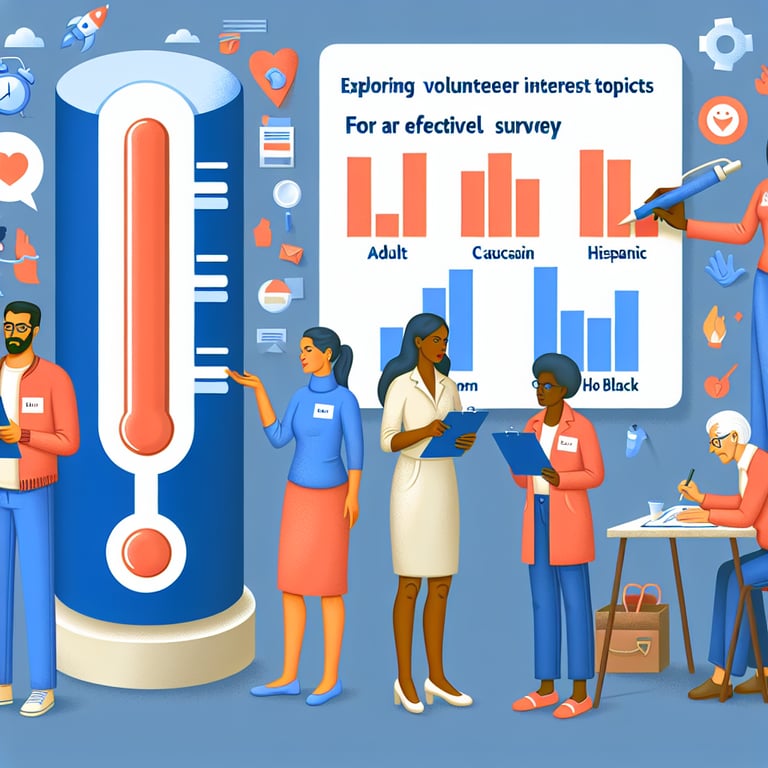 Illustration of top topics for effective Volunteer Interest survey questions.