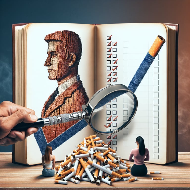 Illustration showing the design process of powerful Smoking Cessation survey questions.