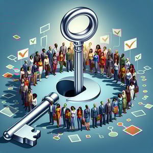 Illustration showcasing essential Teamwork Team Building survey questions for unlocking the power of teamwork.