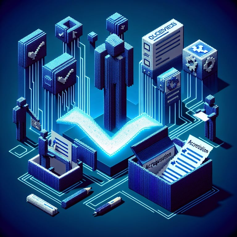 Artistic 3D voxel representation of employee feedback mapping