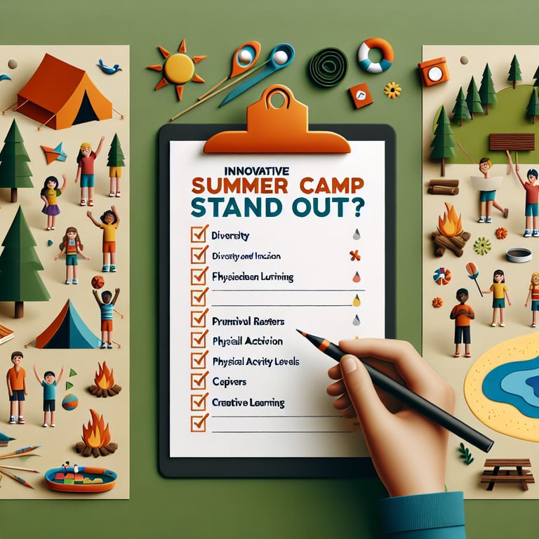 Illustration highlighting relevant Summer Camp survey questions to make your camp stand out.