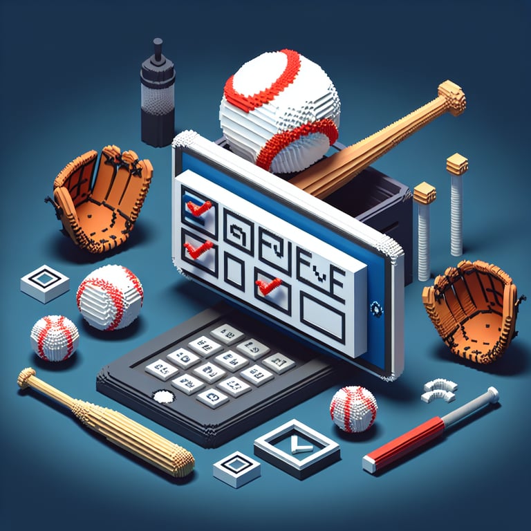 Artistic 3D voxel of baseball survey dashboard