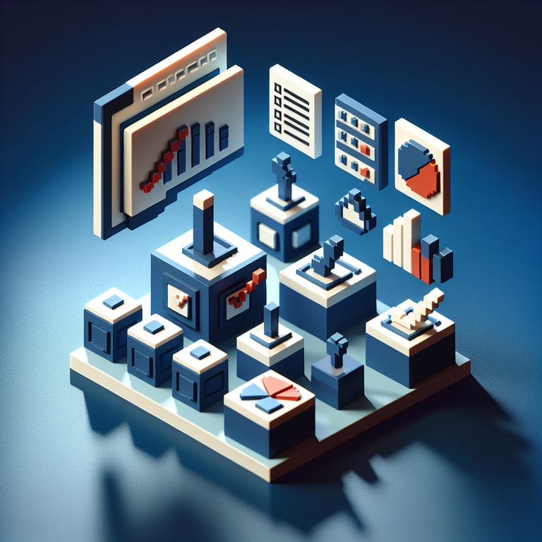 Artistic 3D voxel illustrating a media accountability poll