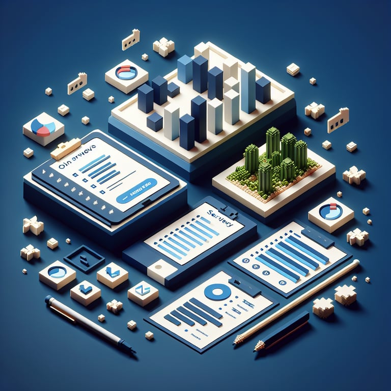 Artistic 3D voxel illustrating hybrid work survey insights