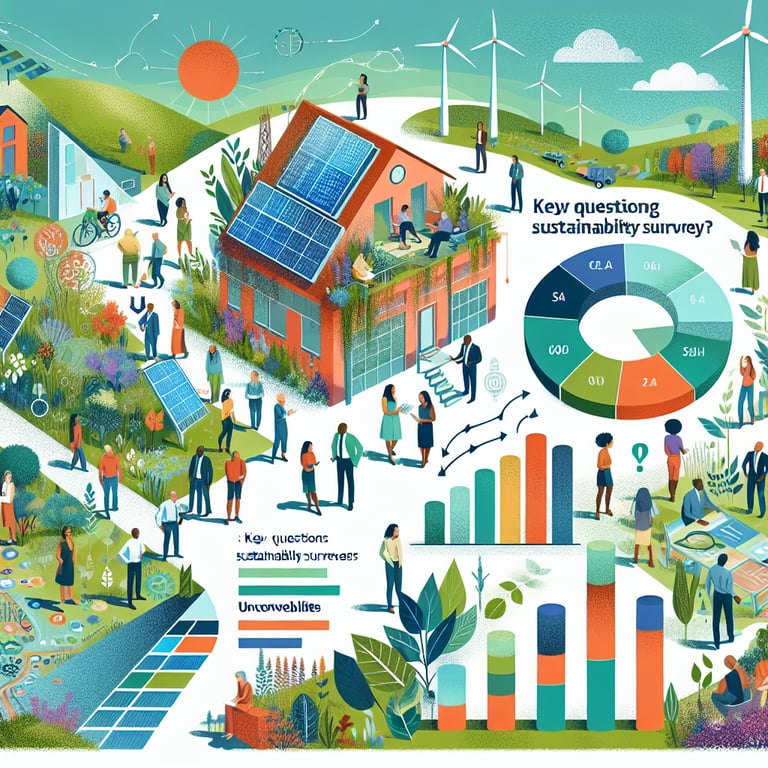 Illustration of key questions and expected outcomes for a Sustainability Survey.