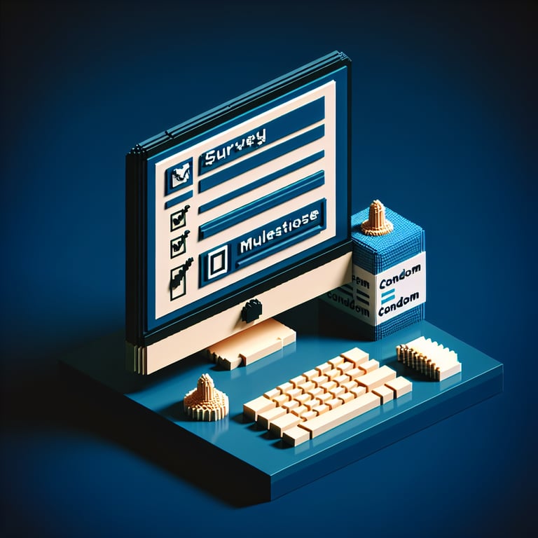 3D voxel sculpture representing condom use questionnaire
