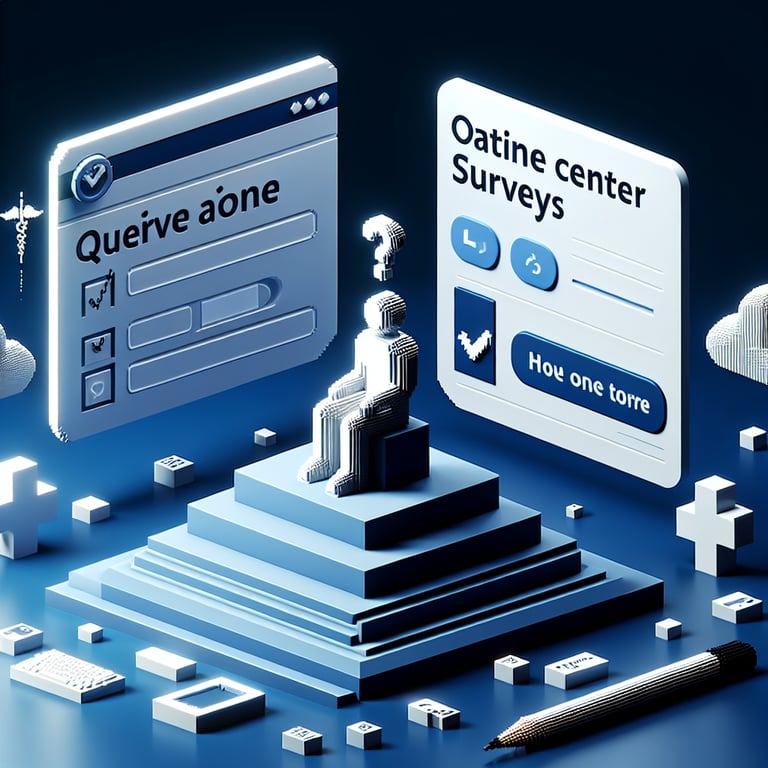 Artistic 3D voxel showcasing patient engagement poll in digital block style