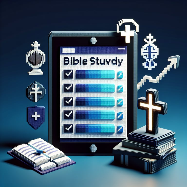 3D voxel art of virtual group faith feedback survey interface