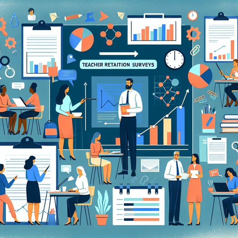 Illustration of relevant topics explored in Teacher Retention survey questions