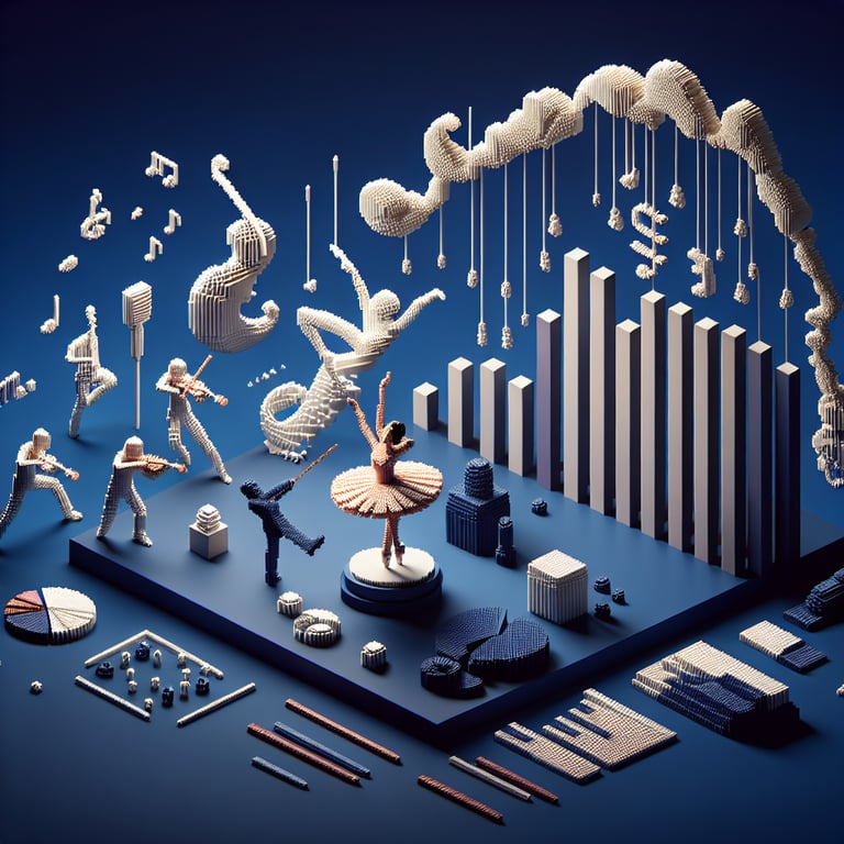 Artistic 3D voxel of a concert audience insights survey