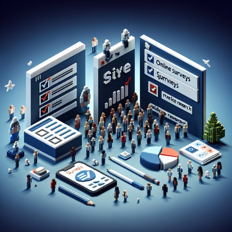 3D voxel art showcasing optimized feedback collection for customer analysis
