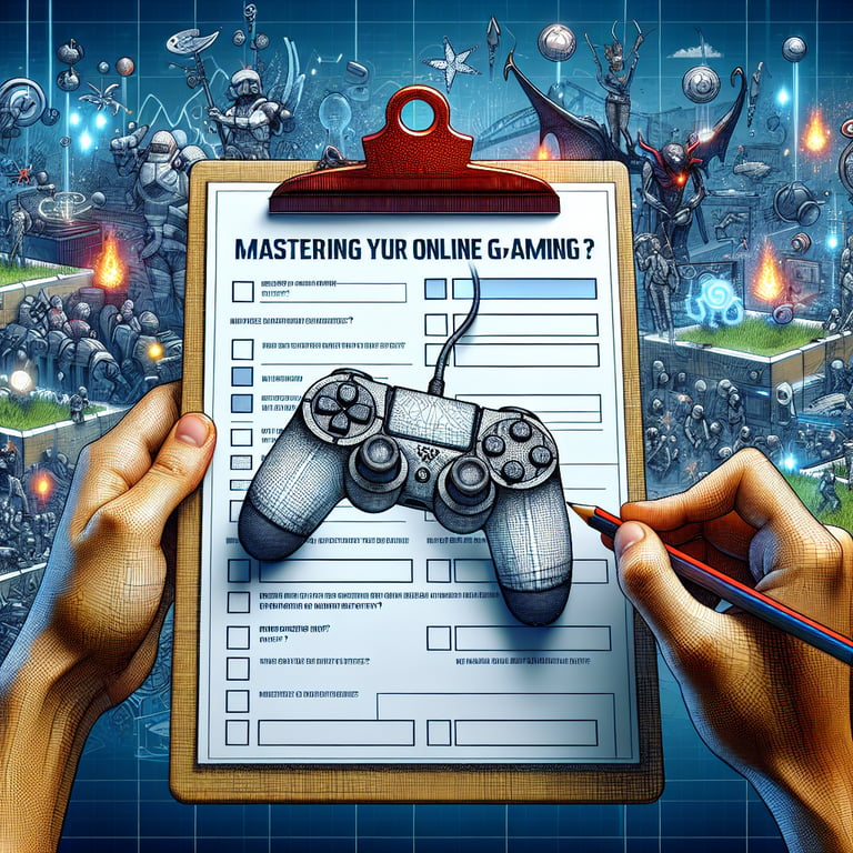 Illustration depicting the mastery of creating Online Gaming survey questions.