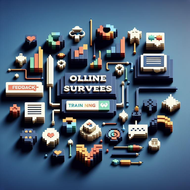 Artistic 3D voxel depiction of training assessment feedback form
