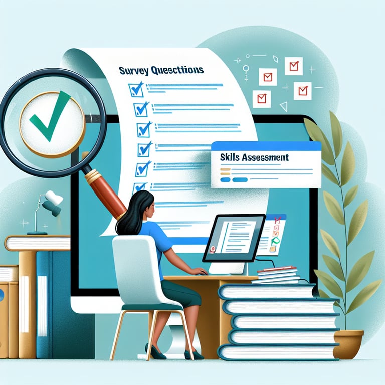 Illustration demonstrating the concept of mastering Skills Assessment survey questions.