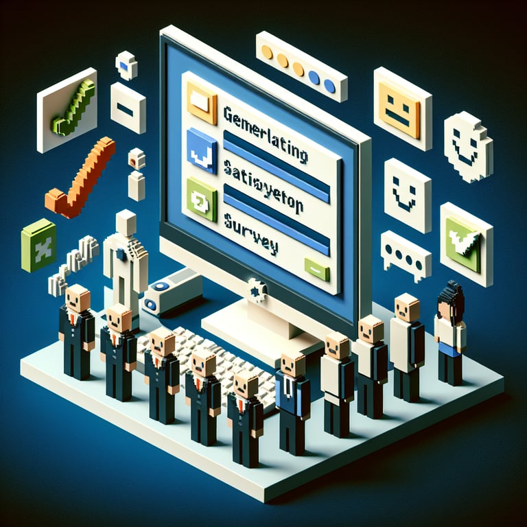 Artistic 3D voxel of customer satisfaction poll