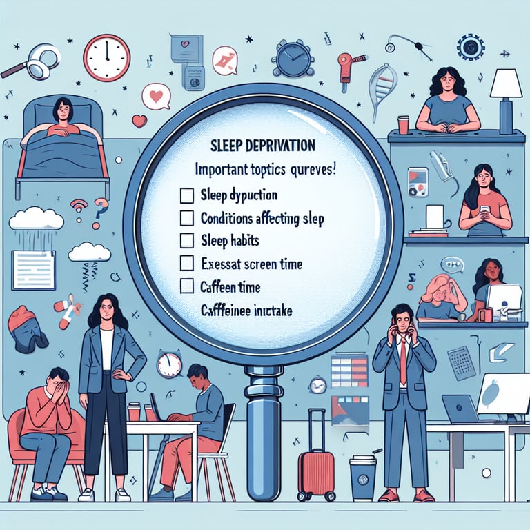 Illustration of topics for Sleep Deprivation survey questions