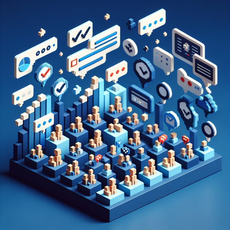 Artistic 3D voxel of attendee feedback poll structure