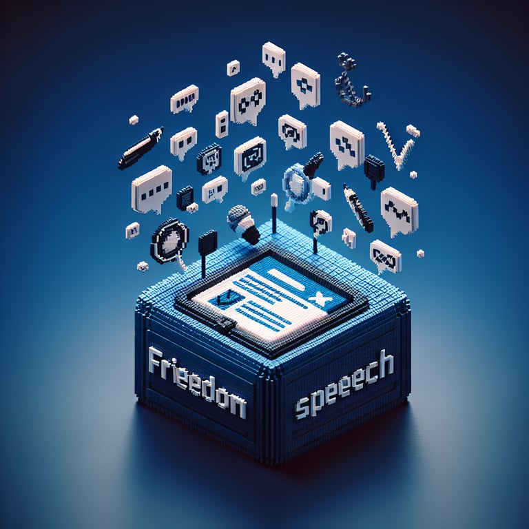 Artistic 3D voxel illustration of a survey interface capturing free expression insights